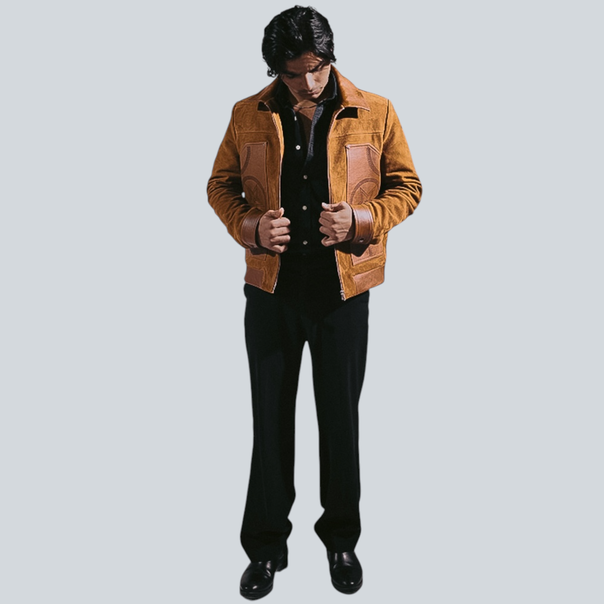 The Croft [Astro Edition] Cognac Tan Formal Leather Jacket for Men- BLATAAN