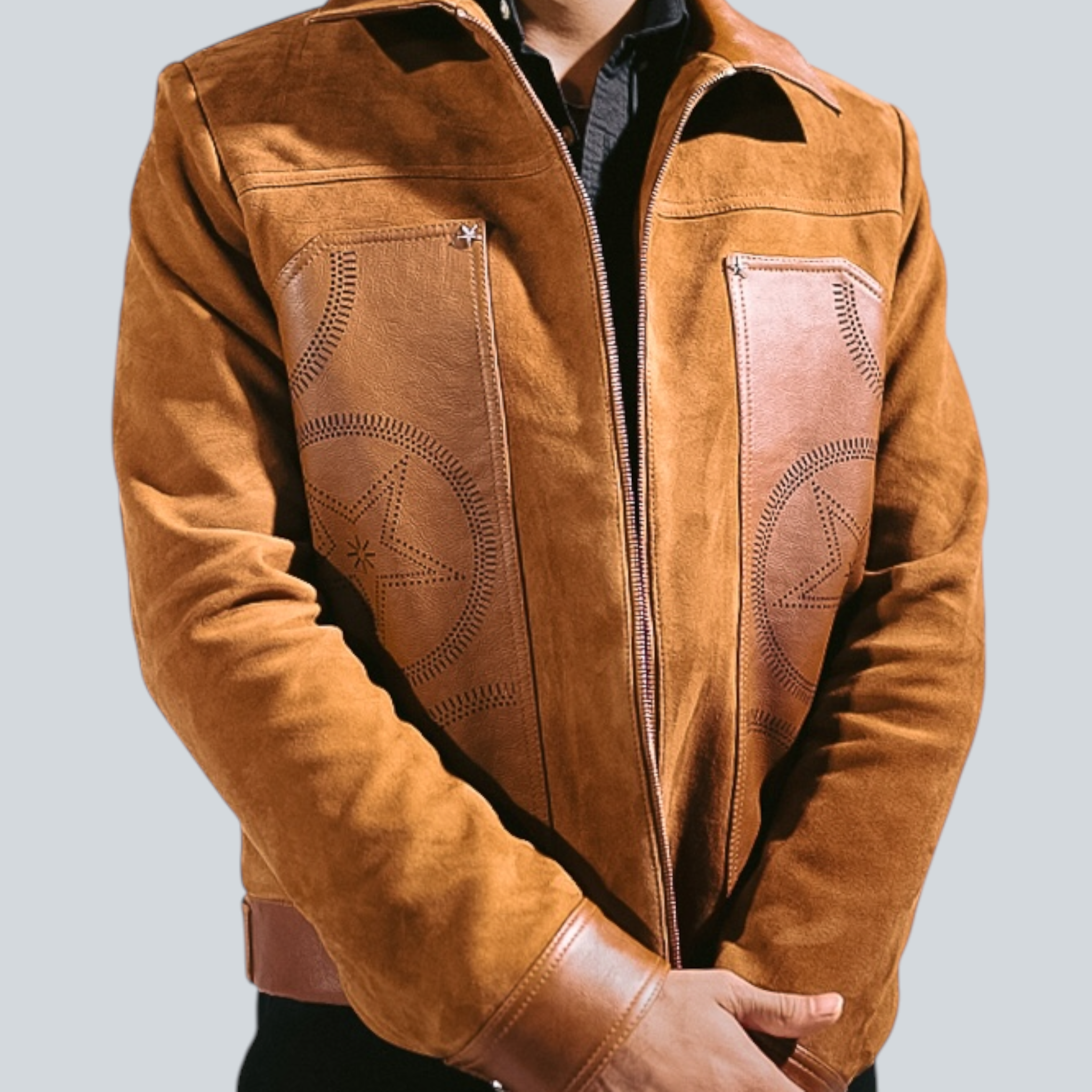The Croft [Astro Edition] Cognac Tan Formal Leather Jacket for Men- BLATAAN