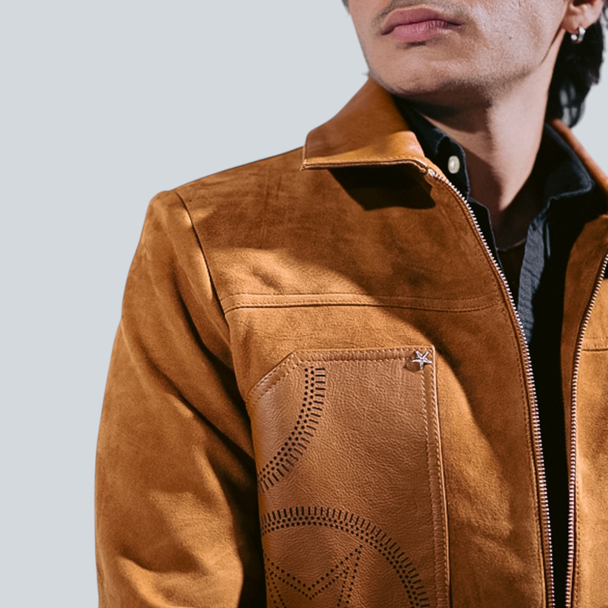 The Croft [Astro Edition] Cognac Tan Formal Leather Jacket for Men- BLATAAN