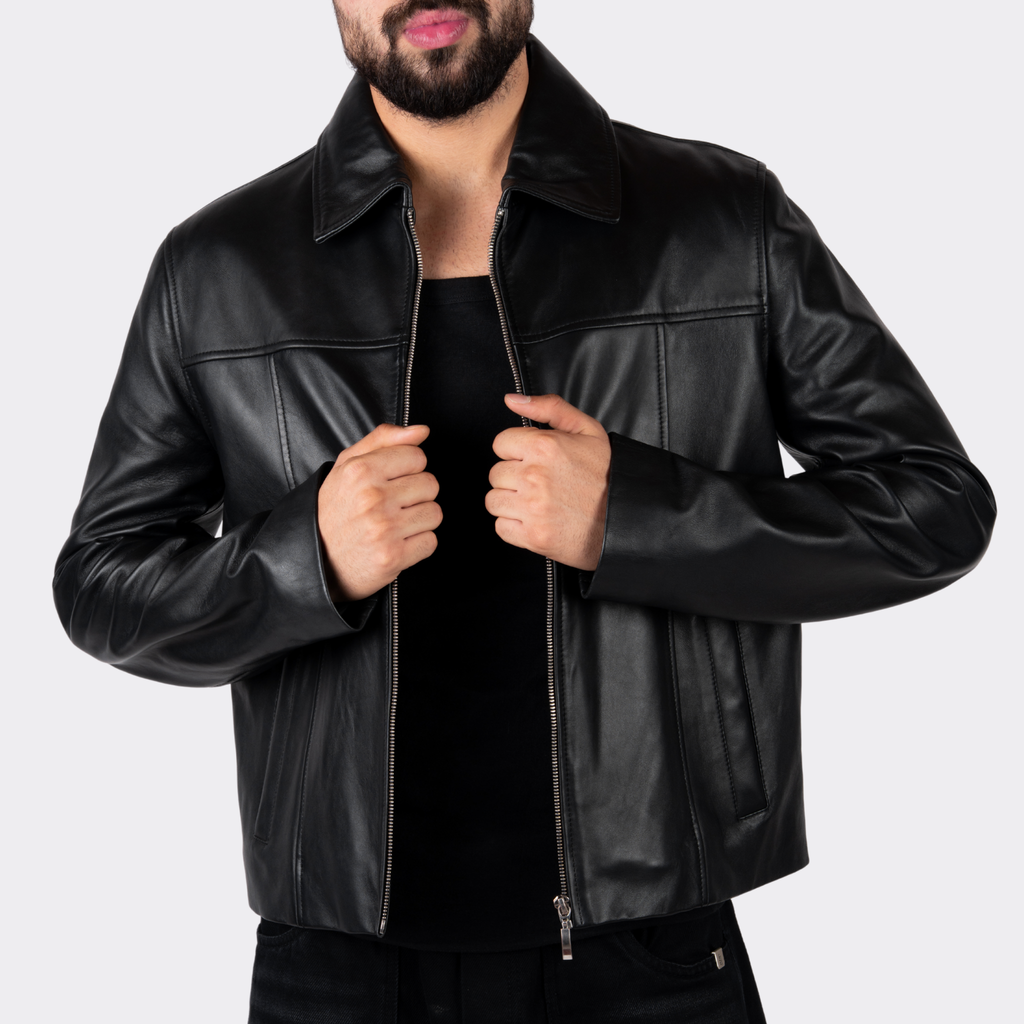 Blaatan – The Axiom [Classic Edition] Obsidian Black Streetwear Leather Jacket for Men