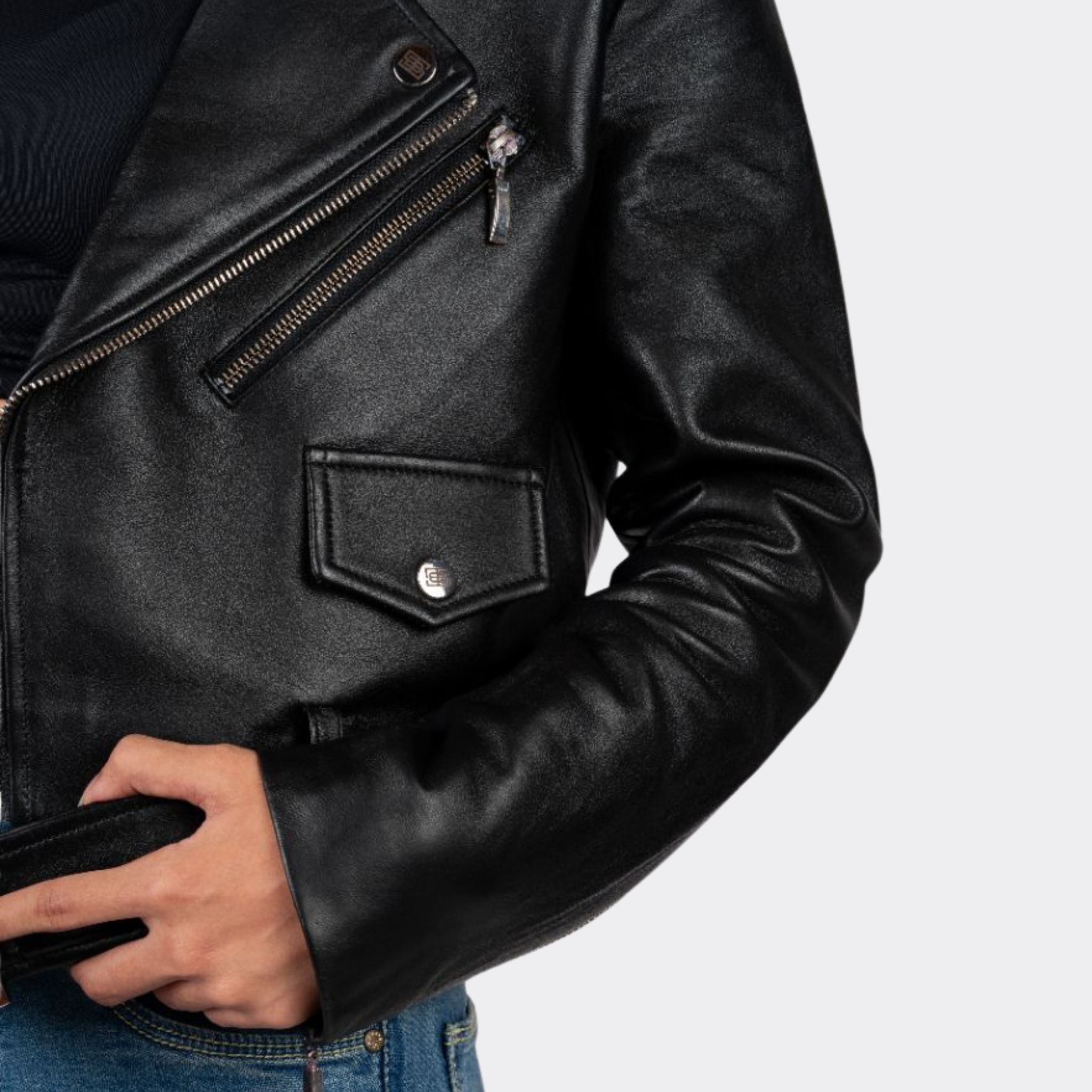 Blaatan – The Vesper [Women's Edition] Obsidian Black Biker Leather Jacket for Women