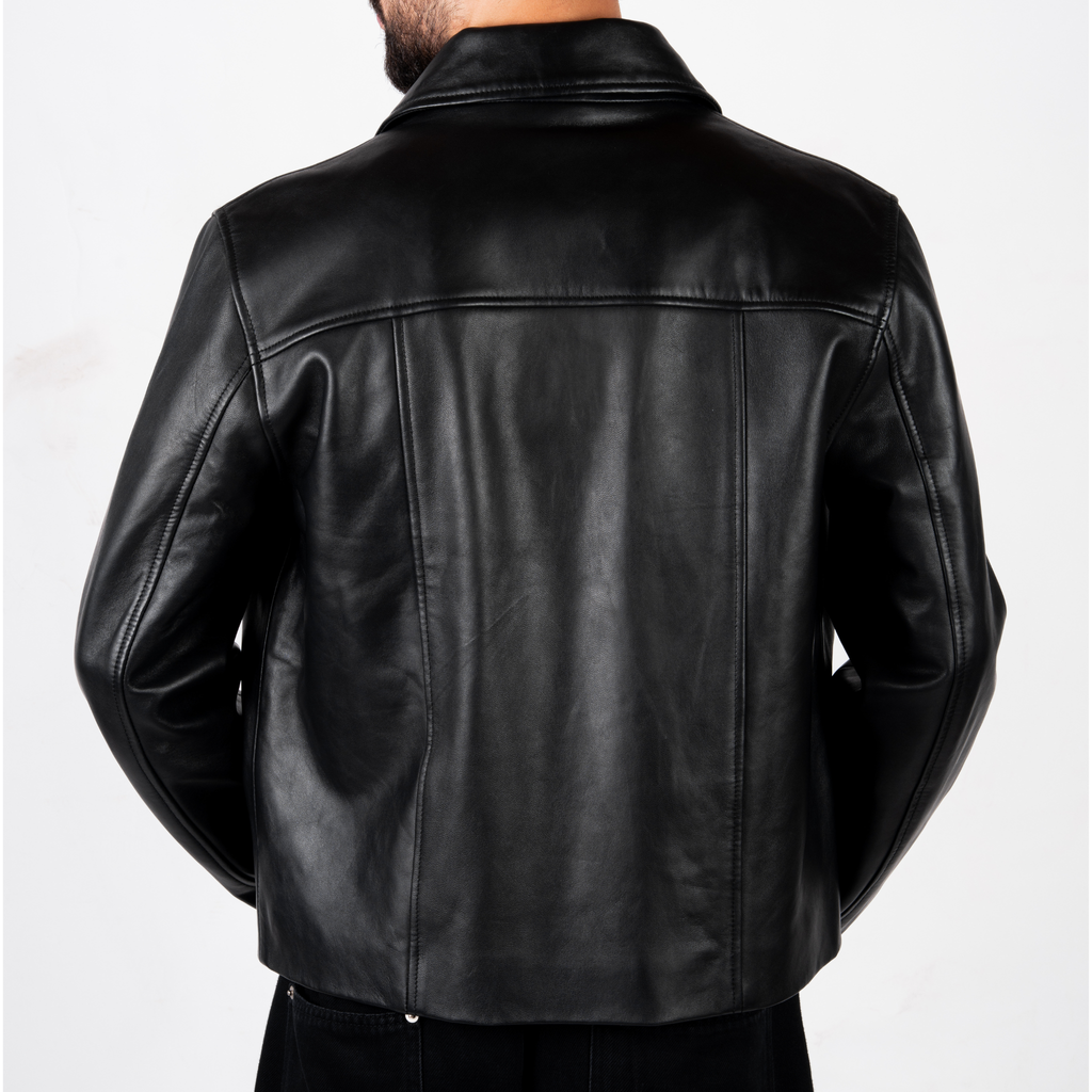 Blaatan The Axiom Classic Edition Obsidian Black Streetwear Leather Jacket for Men
