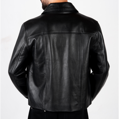 Blaatan The Axiom Classic Edition Obsidian Black Streetwear Leather Jacket for Men