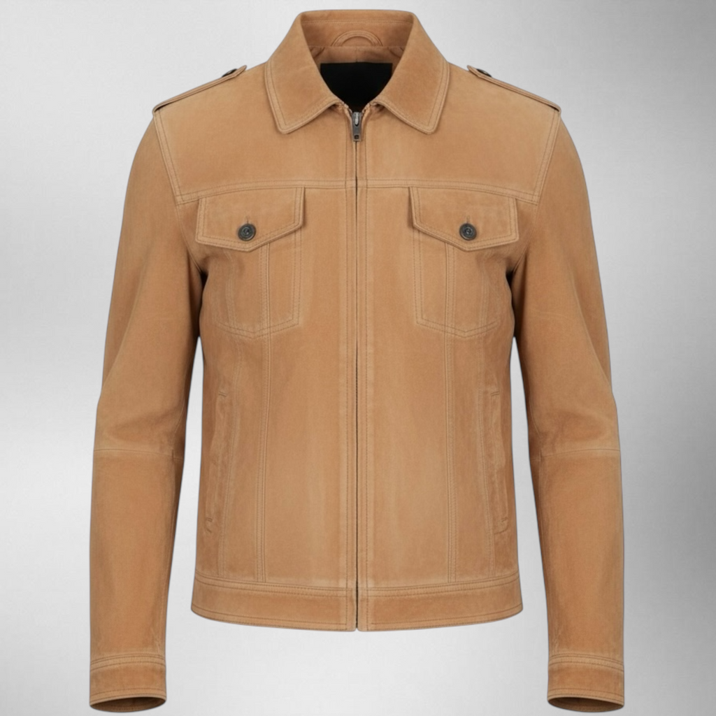 Tan jacket on a light gray background Blaatan The Dune Camel Edition Desert Camel Streetwear Jacket for Men