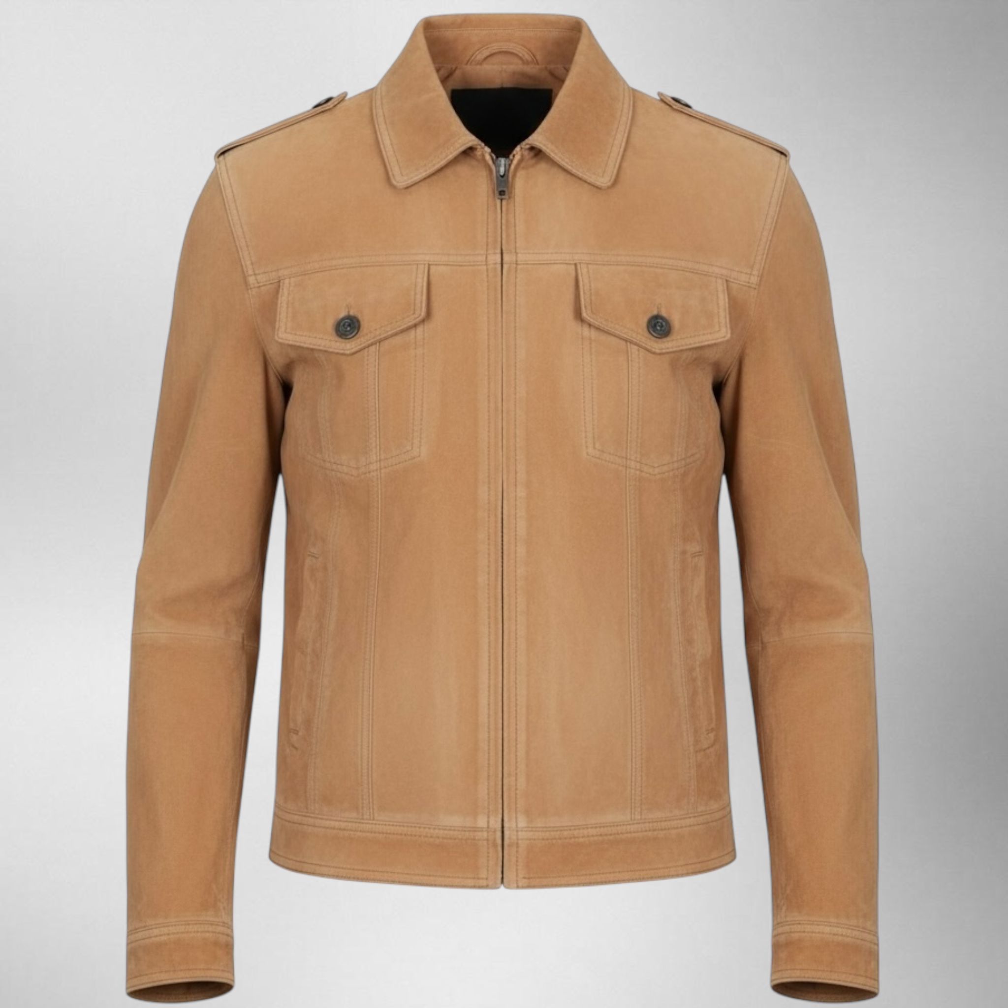 Tan jacket on a light gray background Blaatan The Dune Camel Edition Desert Camel Streetwear Jacket for Men