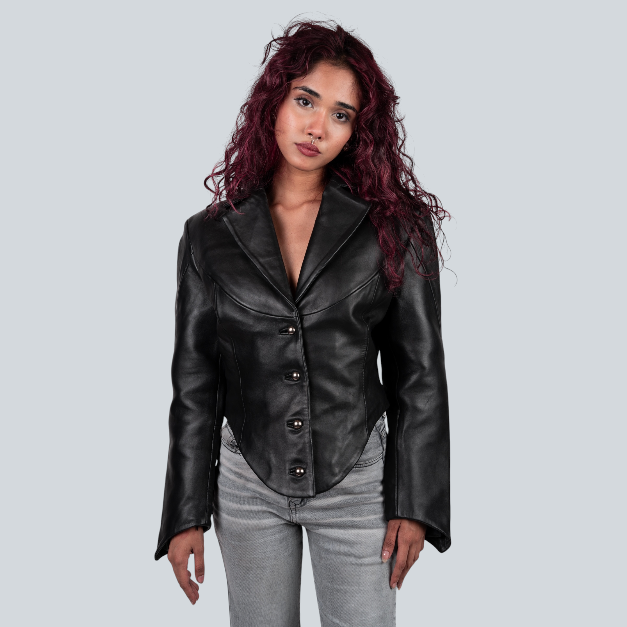 Blaatan – The Ardent [Women's Edition] Obsidian Black Party Wear Leather Jacket for Women
