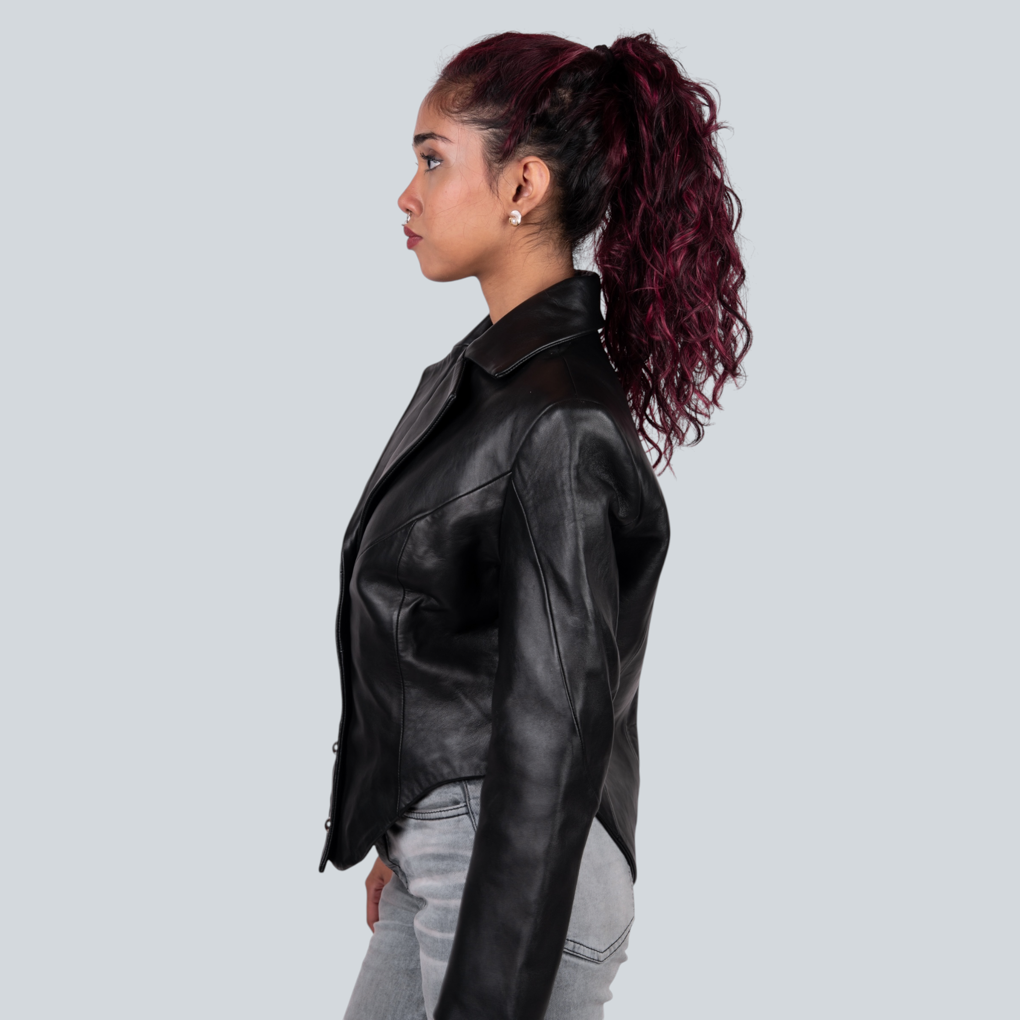 Blaatan – The Ardent [Women's Edition] Obsidian Black Party Wear Leather Jacket for Women