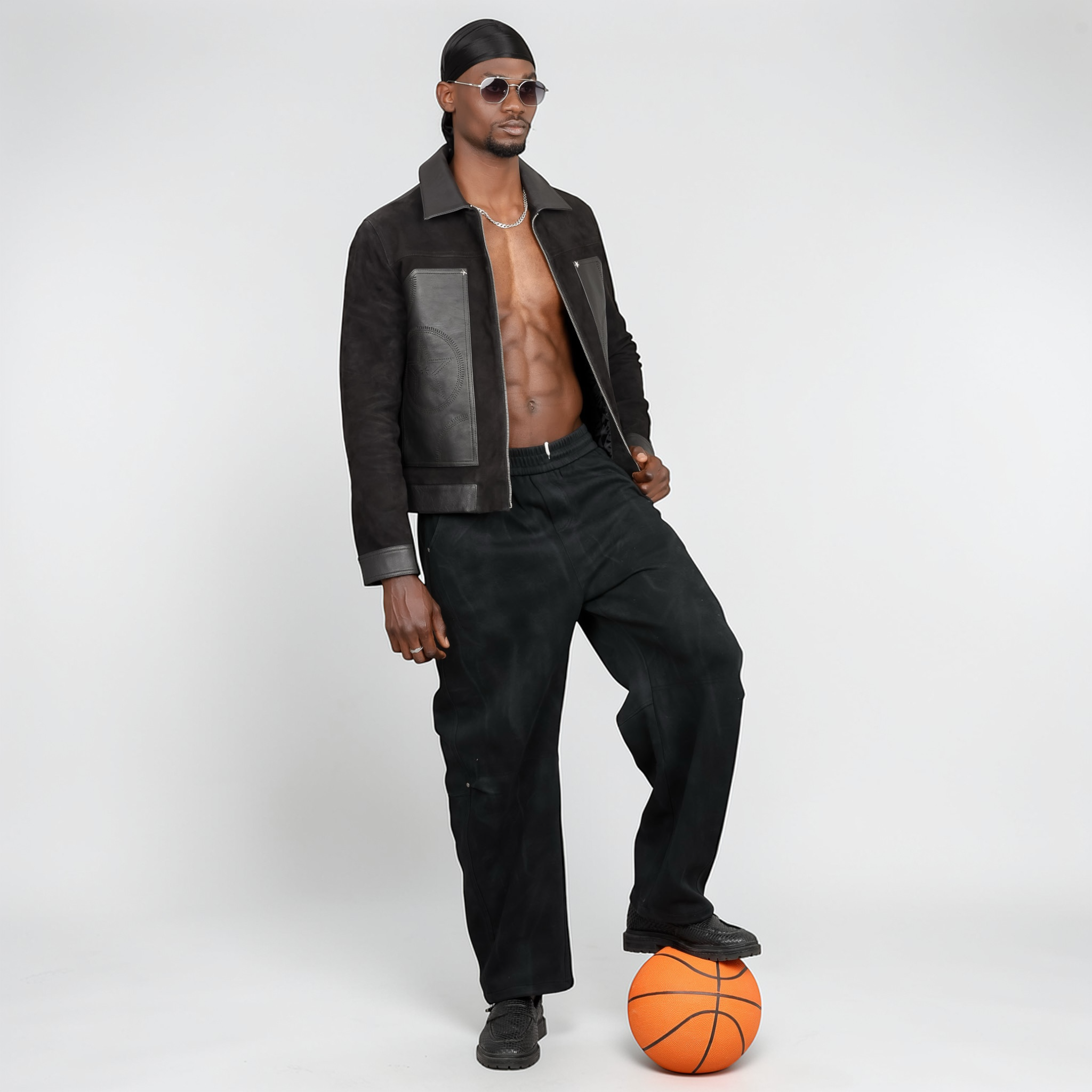 Blaatan – The Knox [Astro Edition] Obsidian Black Genuine Leather Formal Jacket for Men